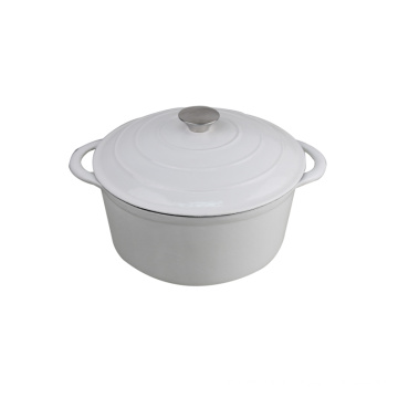 большая белая круглая эмаль чугунная кастрюля / посуда / cocotte / wok
